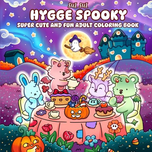 Hygge Spooky - Super Cute and Fun Adult Coloring Book: Featuring Adorable Animal Characters in Cozy, Fun Moments for Relaxation, Mindfulness and Stress Relief image 2