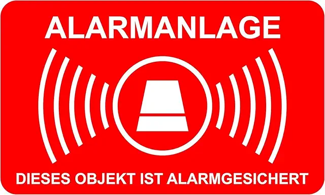 10 Stück Alarmanlage Aufkleber Set - Alarmgesichert, Wetterfest & UV-Schutz (5x3 cm)
