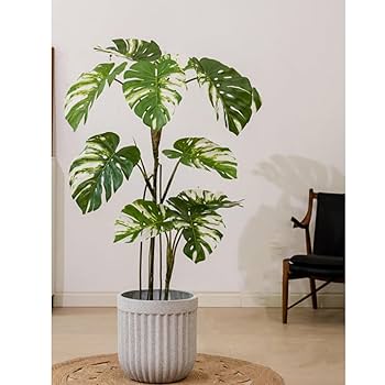 Amazon｜HGJH 人工観葉植物 大型 A型*鉢付き モンステラ 大きい