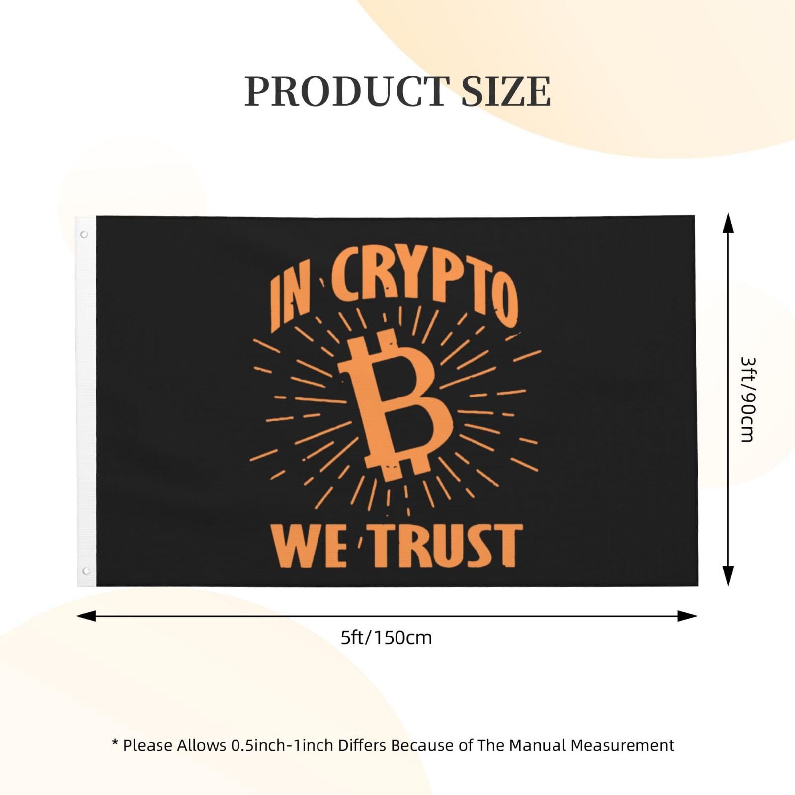 Amazon.com : In Crypto We Trust Bitcoin Flag 3x5 Ft Resistant Uv Flags  Seasonal Banner With Brass Grommets For Outdoor Indoor : Patio, Lawn &  Garden