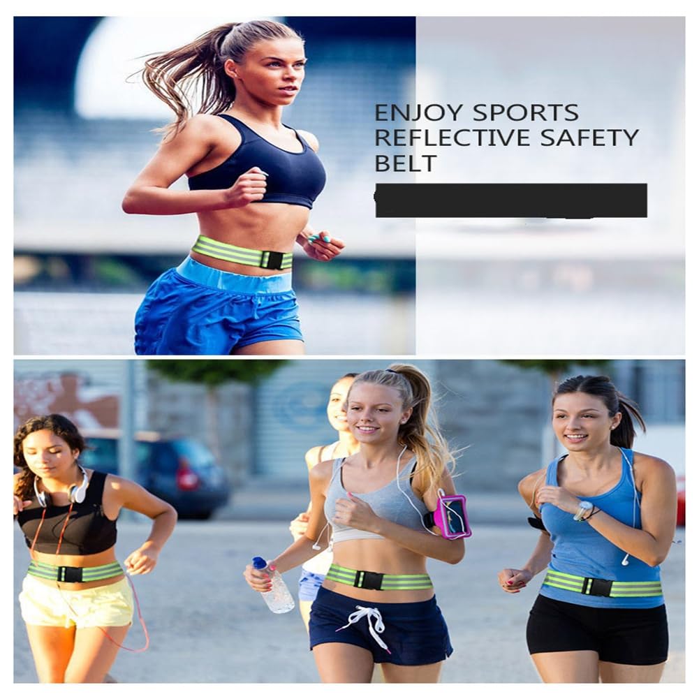 Reflektorbänder Set Reflexgürtel Reflektierende Armbänder Hohe Sichtbarkeit Reflexgürtel Einstellbar Reflektorband Reflektorgurt für Kinder Erwachsene Radfahren Wandern Joggen Orange 10 Set