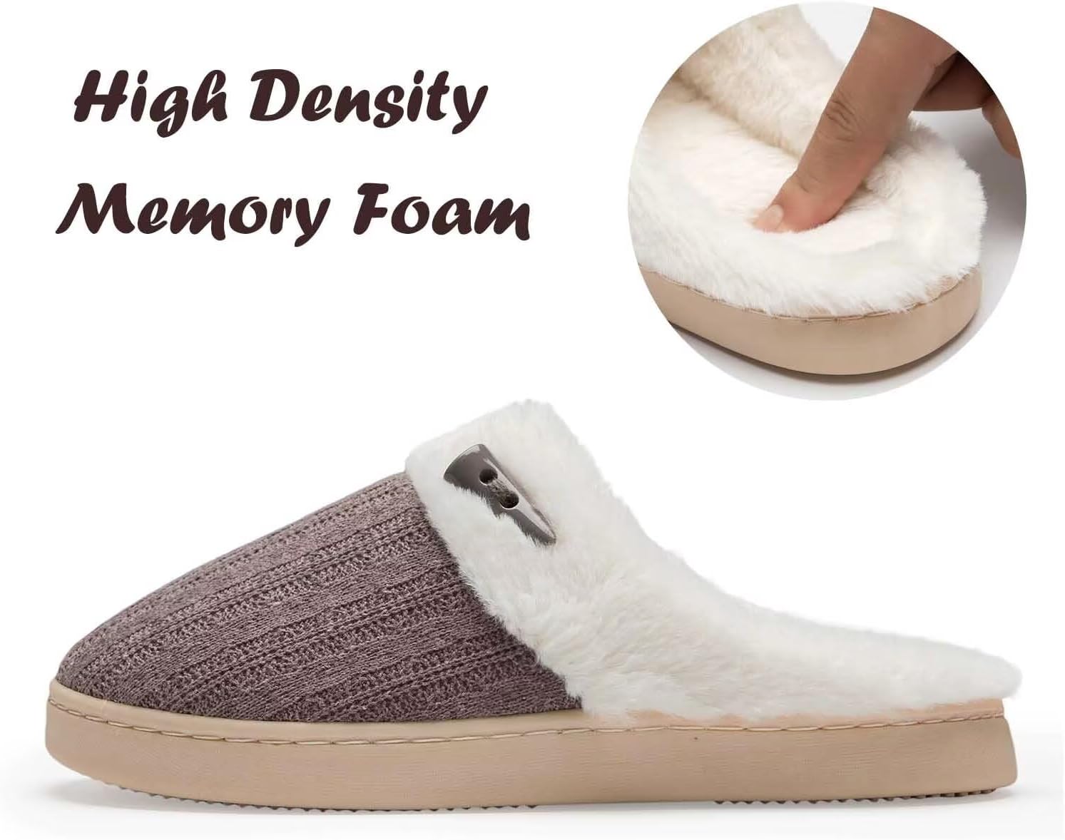 NineCiFun Women's Slip on Fuzzy Slippers Memory Foam House Slippers Outdoor Indoor Warm Plush Bedroom Shoes Scuff with Faux Fur Lining - Image 5