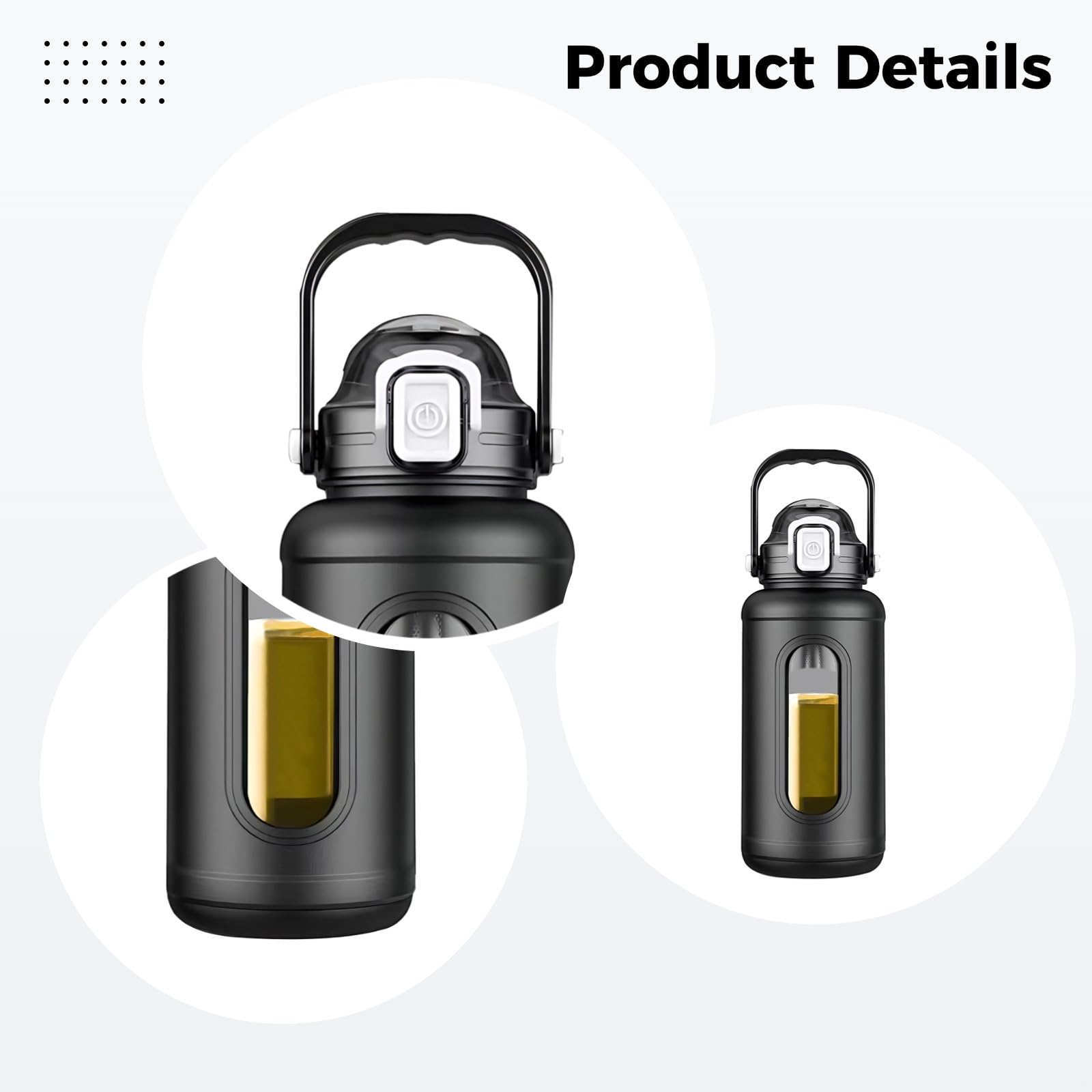 Grande bouteille d'eau en verre de 1000 ml avec manchon en silicone noir, design incassable, bec verseur et paille à double usage, aventures en plein air pour idéal