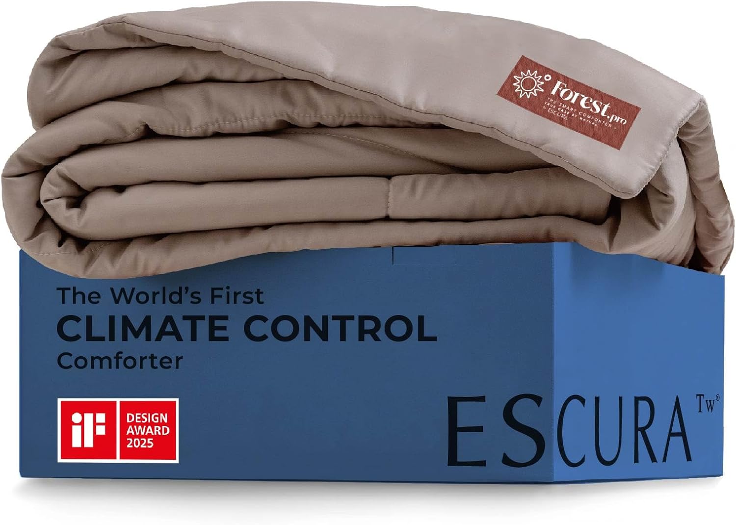 ESCURA Tw® Climate Control Comforter, Full/Queen, German Patented PCM All-Season Blanket for Hot Sleepers & Night Sweats, Lightweight Breathable Bamboo Hypoallergenic Bedding