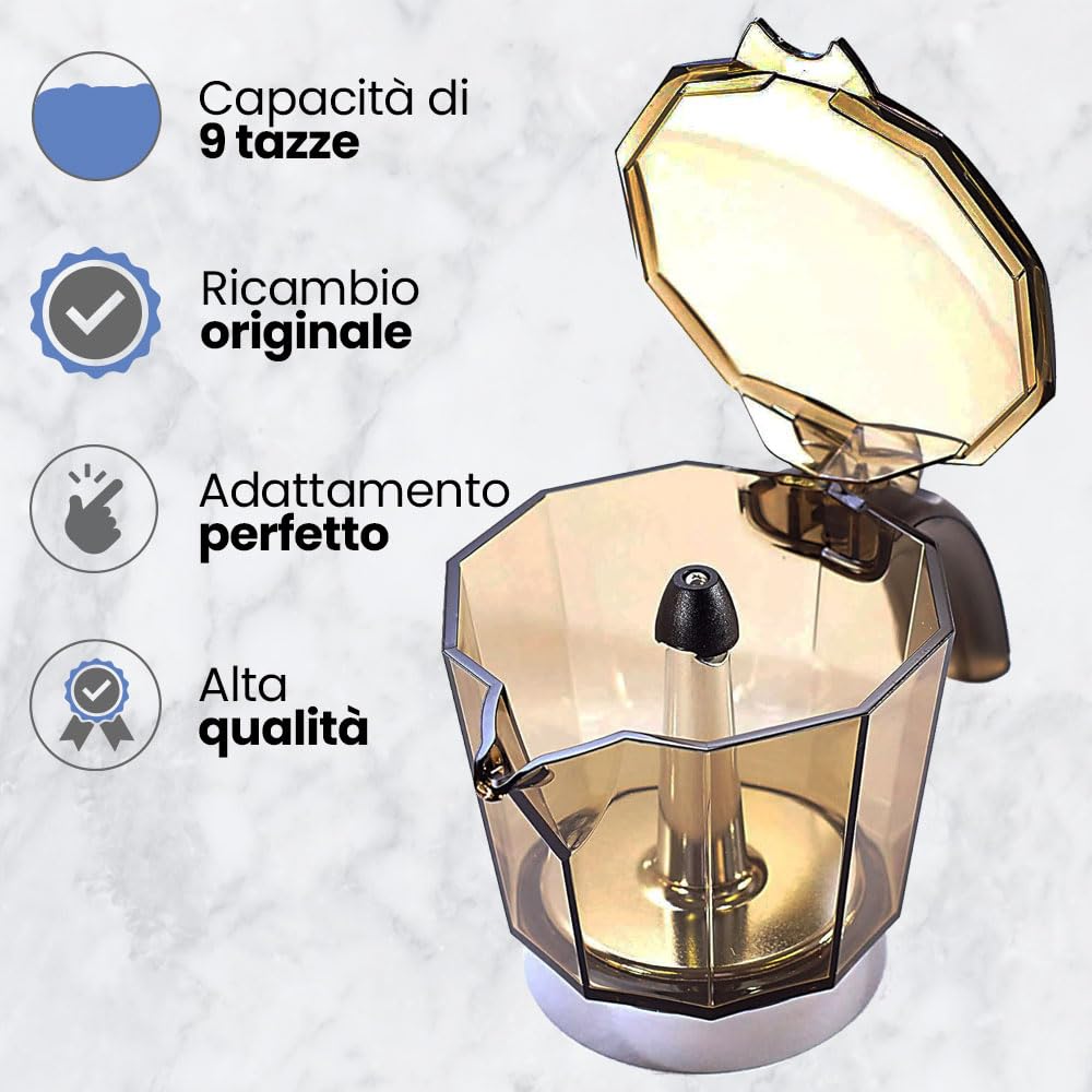 Anakel Home Caraffa di Ricambio per Macchina da Caffè Alicia 5513200919 Compatibile con Macchina del Caffè DeLonghi Alicia EMK9 | Ricambio Originale, 9 Tazze