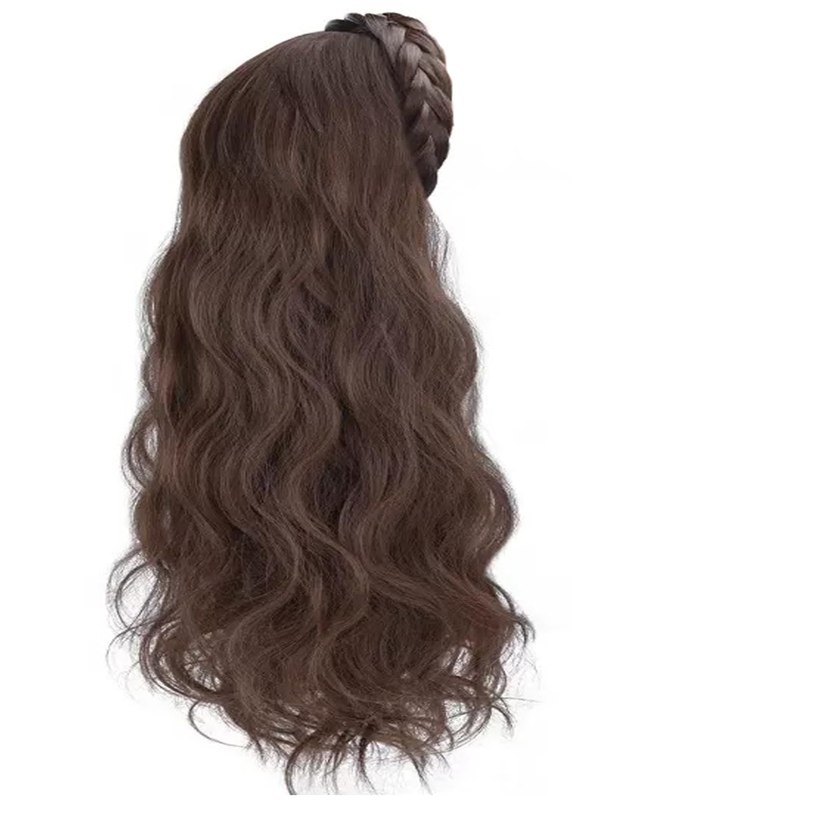 WUODHTW Women's Wig Headband Triangular Scarf Hat wig Headband Long Curly Hair Headband Water Wave Pattern Large Wave Wig