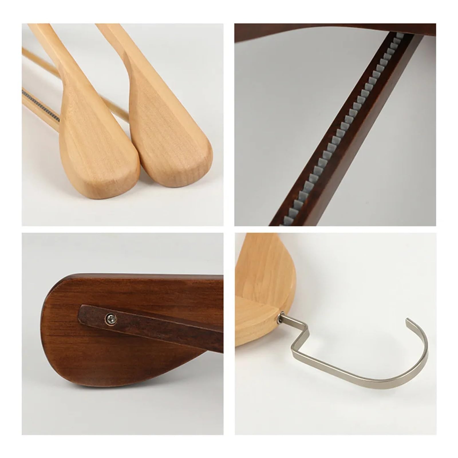 Kleiderbügel aus Holz, breite Schulter, Massivholz, Anzugbügel für Hotel und Zuhause, elegantes Design in 5 Farben, 5 Stück