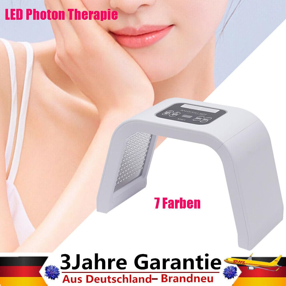 Thérapie par photon LED, 7 couleurs, masque de traitement de la lumière, masque de beauté, masque facial PDT photon, soins de la peau, visage cou anti-rides et anti-acné pour spa salon maison