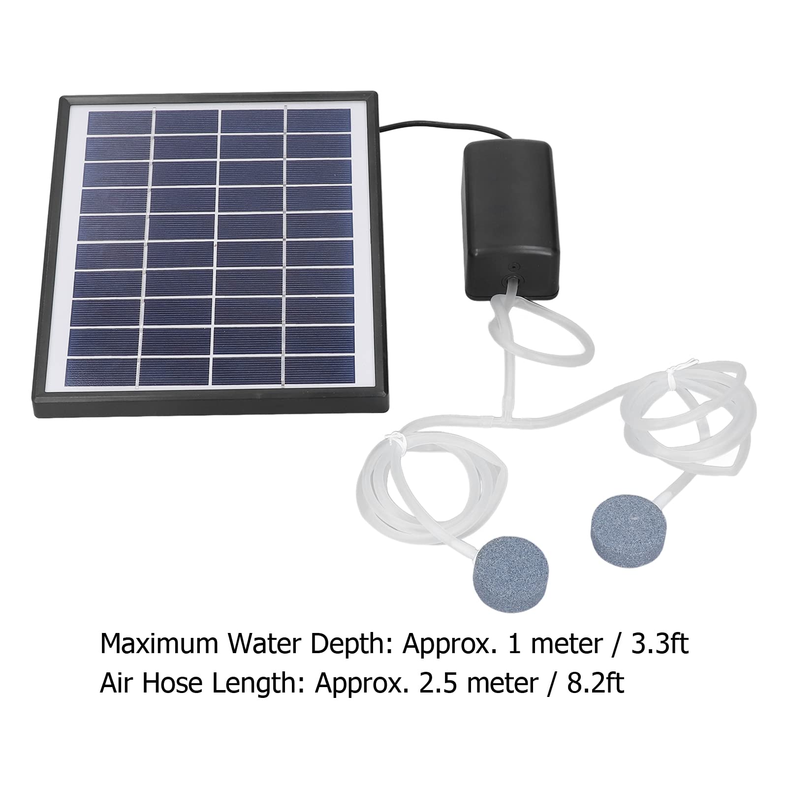 AMONIDA Kit Pompa Acqua Solare Regolabile 10V 6W con Pietre a per Un'ossigenazione Ecologica in Stagni e Trasporti Acquatici