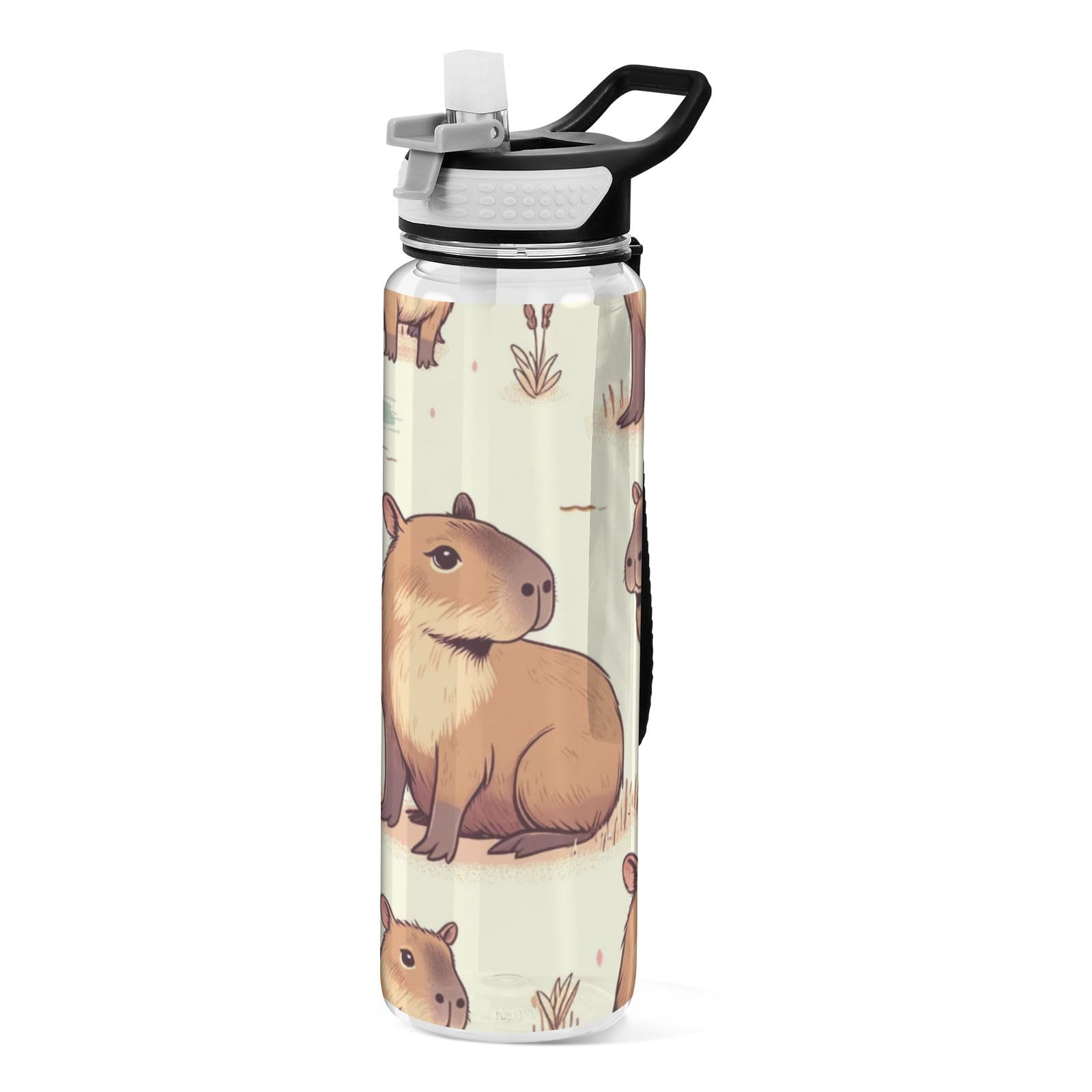 Gourde,Bouteille D'eau Pastel Avec Paille En Plastique, Voyage, Thé, Jus, Lait, Portable, Mignon