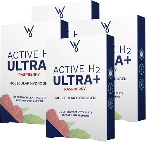 Active H2 Ultra+ - Tableta de agua de hidrógeno, frambuesa natural. Optimiza la salud, apoya la inmunidad y equilibra los antioxidantes con los
