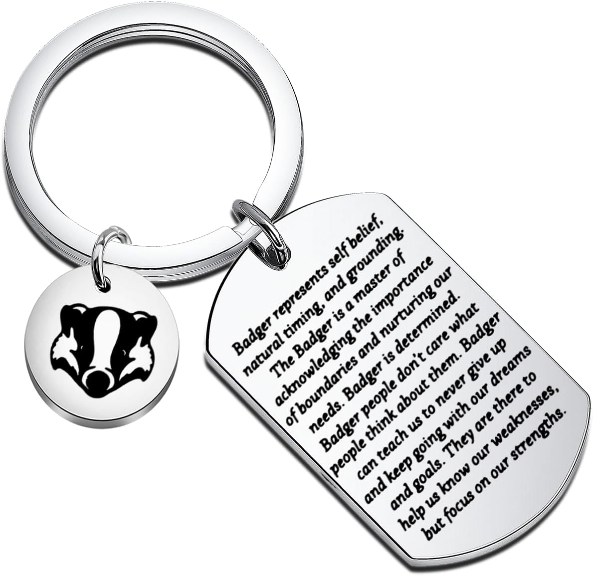 FAADBUK Badger Inspirational Gift for Badger Lover Badger Keychain Animal Lover Gift
