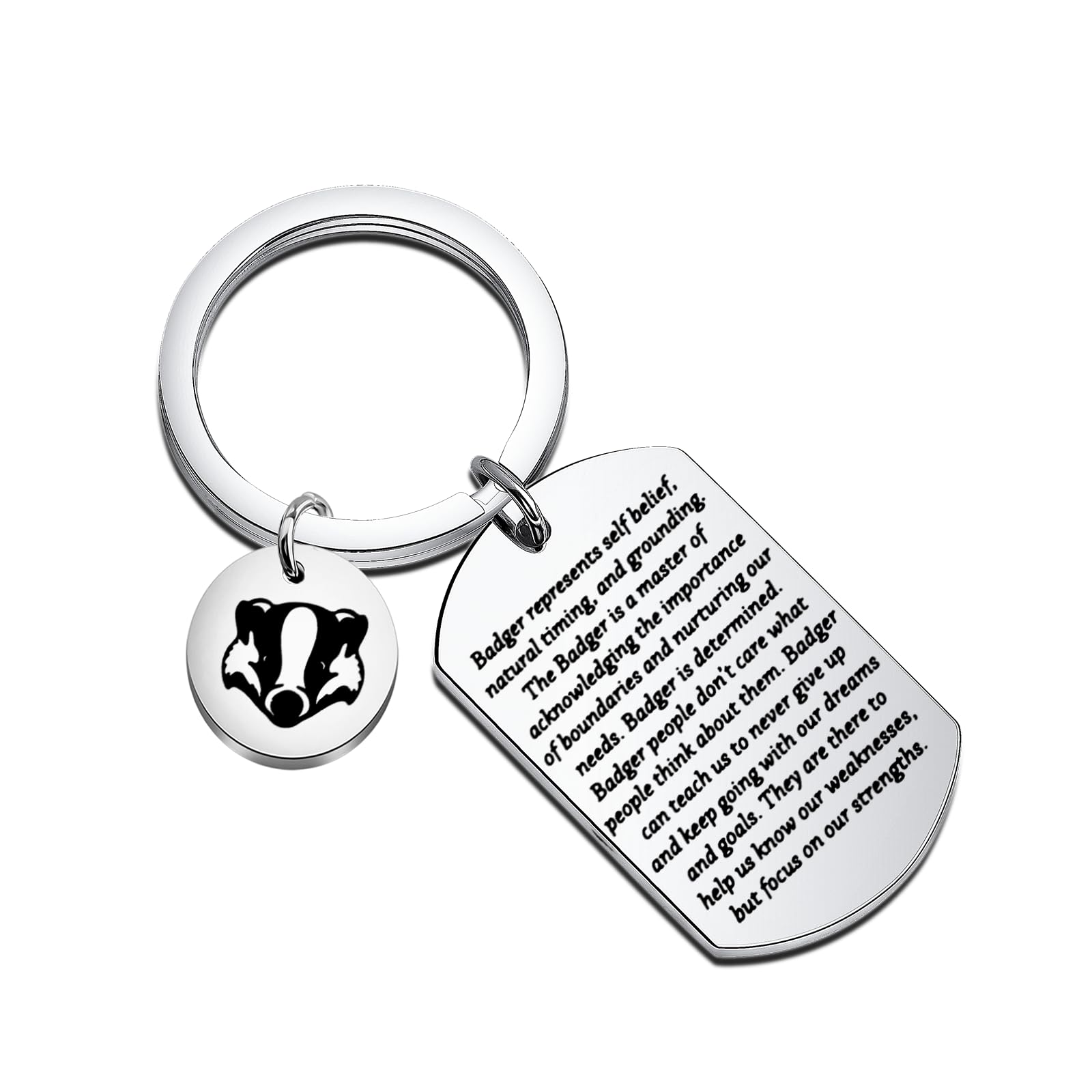 Badger Inspirational Gift for Badger Lover Badger Keychain Animal Lover Gift