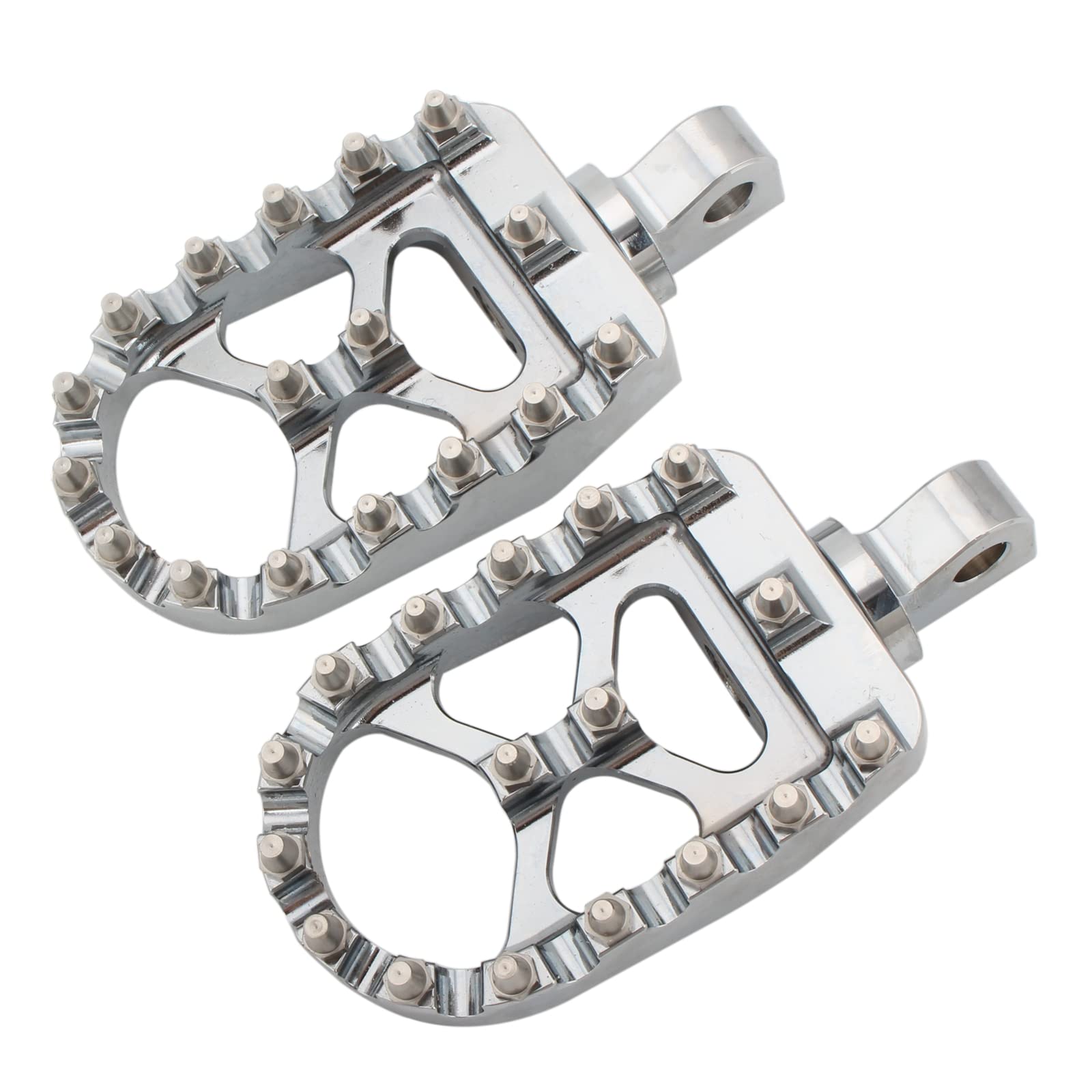 JMTBNO CNC Wide Fat FootPegs Silver 360°Roating Foot Pegs Pedals Footrest MX Chopper Bobber Motorcycle Accessories Compatible with Harley Davidson Dyna Fatboy Sportster Iron 883