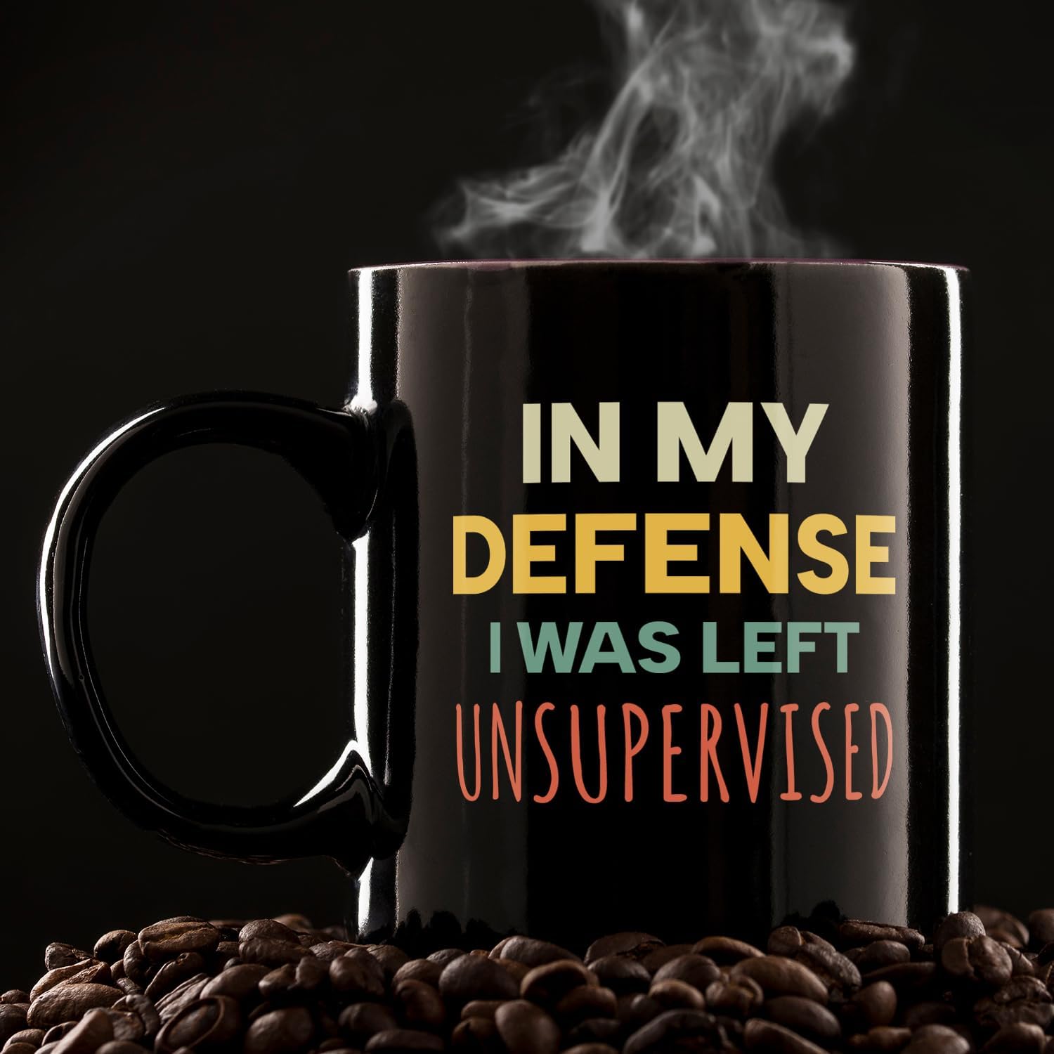 Funny Mug For Women Men, In My Defense I Was Left Unsupervised Mug, Birthday Christmas White Elephant Gag Gifts For Coworker Office Friends 11OZ image 2