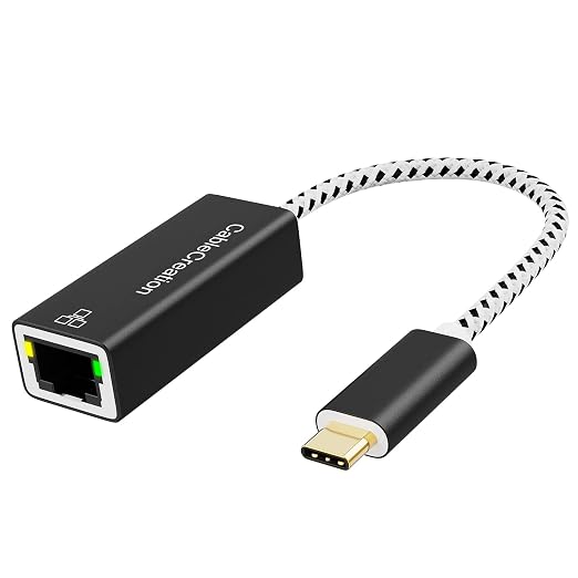 USB C to Ethernet Adapter,CableCreation USB Type C (Thunderbolt 3) to RJ45 Gigabit Ethernet Adapter 10/100/1000 Mbp,USB to Cat5 Lan Network Converter Compatible with Galaxy S22 Ultra, iPad Pro 2020, MacBook Pro, Chromebook Pixel, Dell XPS 13 Aluminum