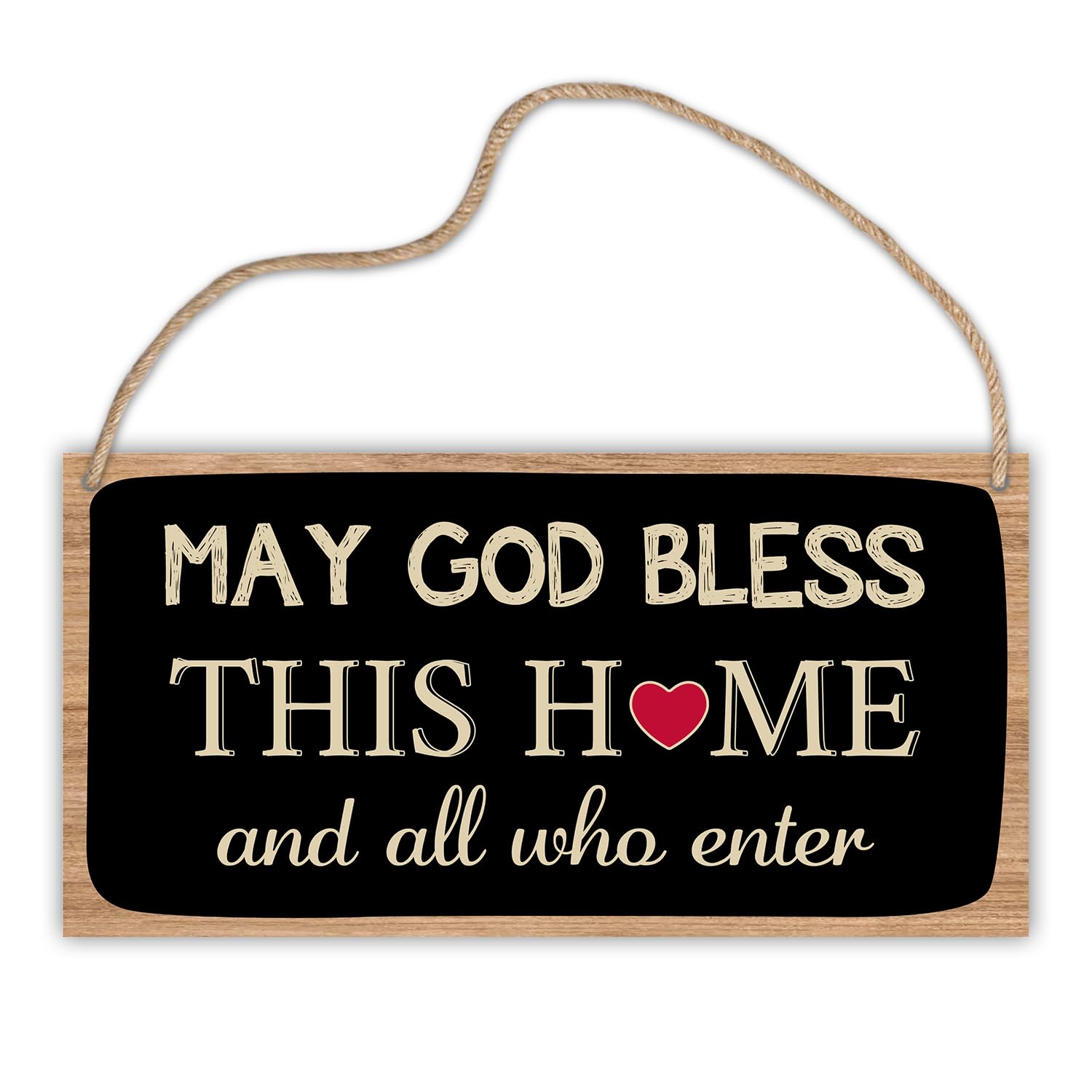 Bless This Home Wall Decor Wooden Hanging Plaque, May God Bless This Home And All Who Enter, Blessed Sign for Home Decor, Farmhouse Decor for Home Living Dining Room Bedroom Entryway Hallway -A07