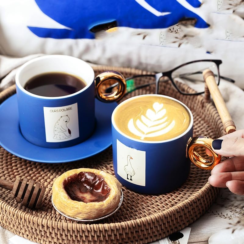 Ceramic Coffee Cup Saucer Set-style6