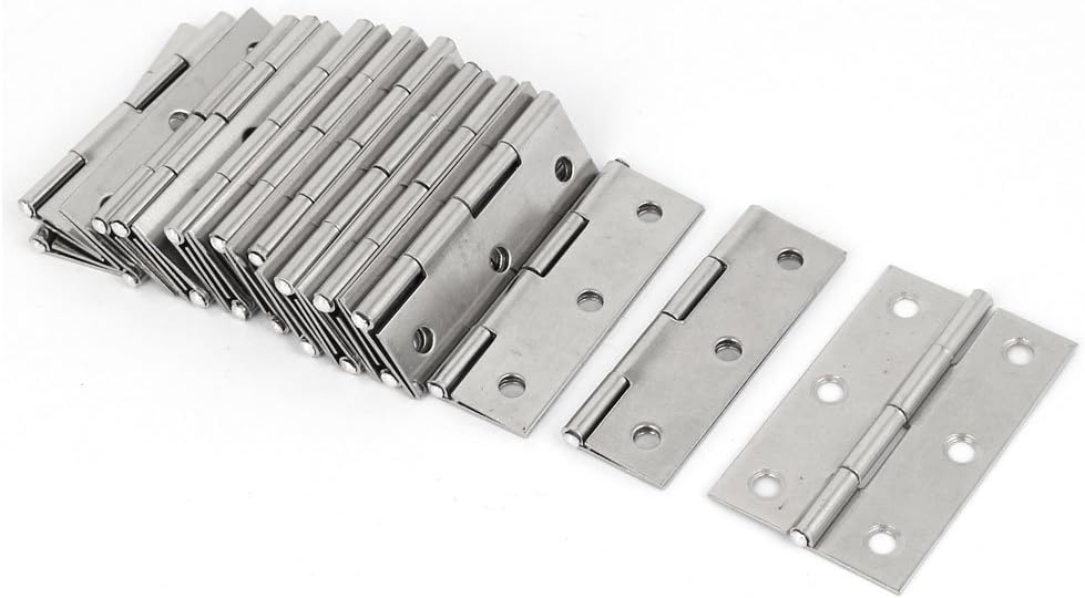 Sourcingmap Cupboard Cabinet 55mm Long Stainless Steel Door Hinges 10pcs