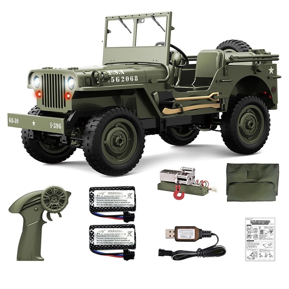 JJRC C8815 4WD RC Car Spare Parts Jeep Tires Servo Receiving Board Winch Gearbox Battery (Green 2*Battery set2)