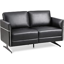 Accent Chair Loveseat Couch Sofa Upholstered Faux Leather Ergonomic Lumbar Support Cubic Waiting Room Reception Chair Modern Simplistic for Living Room Hotel Lobby Office Salon