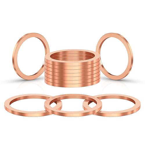 DEEFILL (20 piezas) M18 tapón de drenaje de aceite rojo cobre aplastamiento arandelas refrigerante sello anillo junta DFL-035