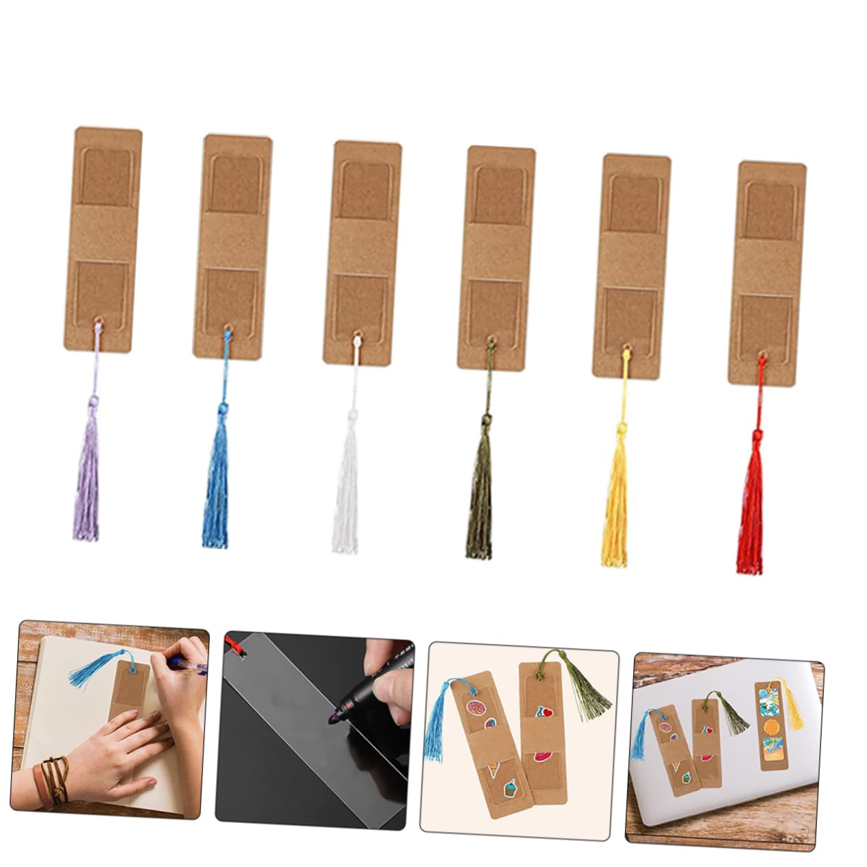 jojofuny 150 Set set di segnalibri marcatore marcatori spazi vuoti per kit di segnalibri fai da te scolastici segnalibro pagina bianca fai da te segni di libro carta kraft