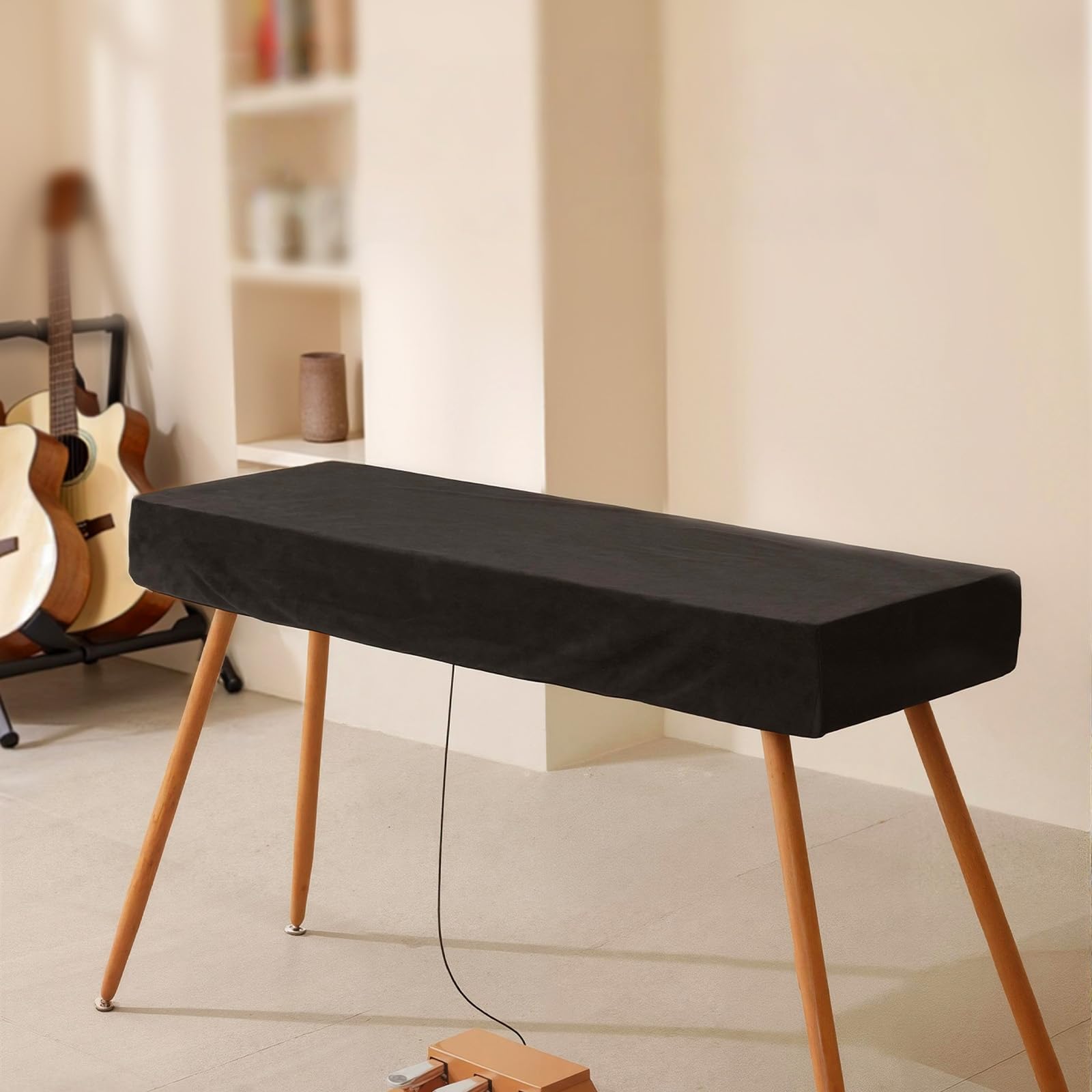 Staubschutz für Digitalpiano mit 88 Tasten, universelle weiche Spandex-Schutzhülle mit verstellbarem Gummizug und Aufbewahrungstasche, ultraweicher Stoff, Klavierabdeckung Zubehör
