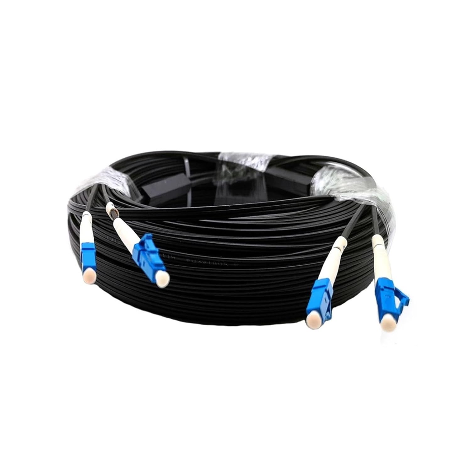 Outdoor Fiber Optic Drop Cable, FTTH, 3-Steel, 2-Core, Patch Cords with LC, SC, FC, ST Connectors, 200m(2LC-2LC)