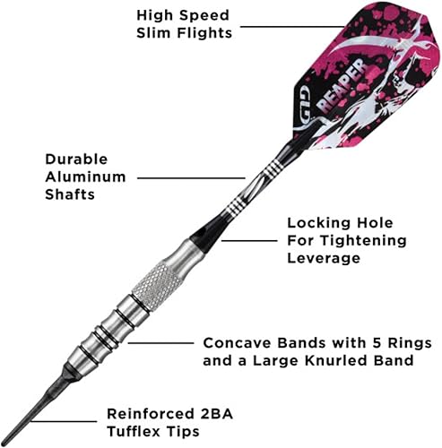 Miniatura 7 de Viper Grim Reaper - Dardos de punta suave 80% tungsteno con estuche de almacenamientoviaje
