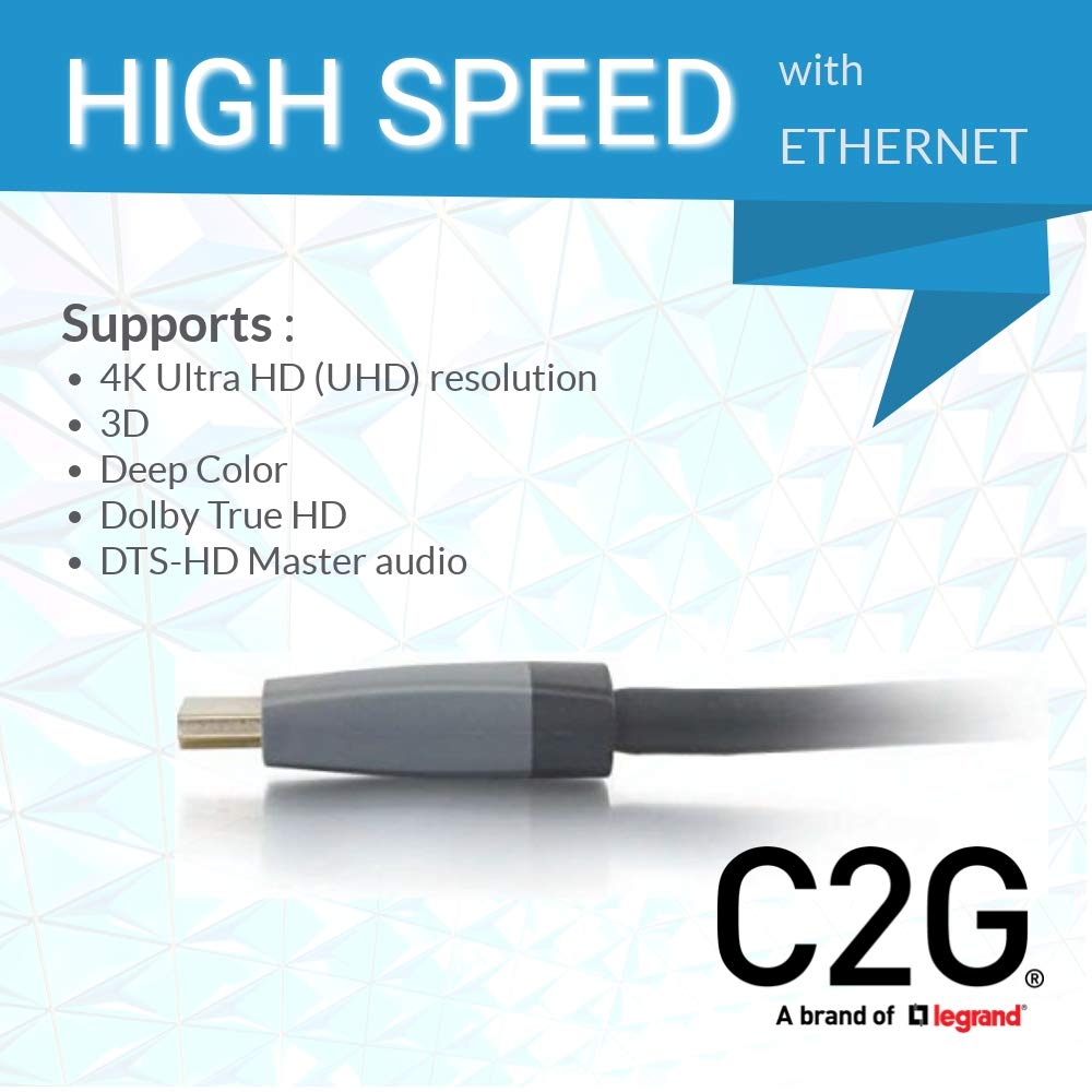 C2G Select Kabel HDMI High Speed z Ethernetem Męski do męski in-Wall CL2-Rated (50624) 35' Czarny
