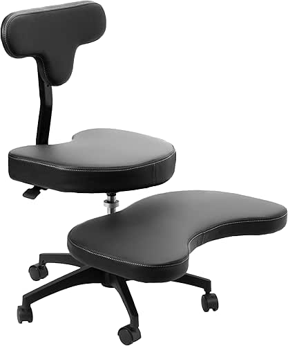 VIVO Mobile Cross Legged Office Chair with Back Support for