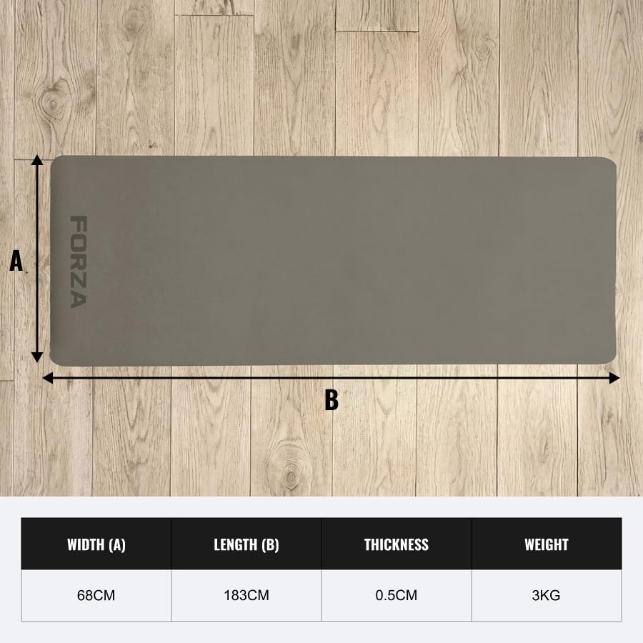 FORZA Yoga Essentials Bundle - Tappetino da yoga antiscivolo in PU + blocchi EVA + cinghia regolabile + cinghia per il trasporto - Set completo per yoga e pilates e flessibilità per casa e studio