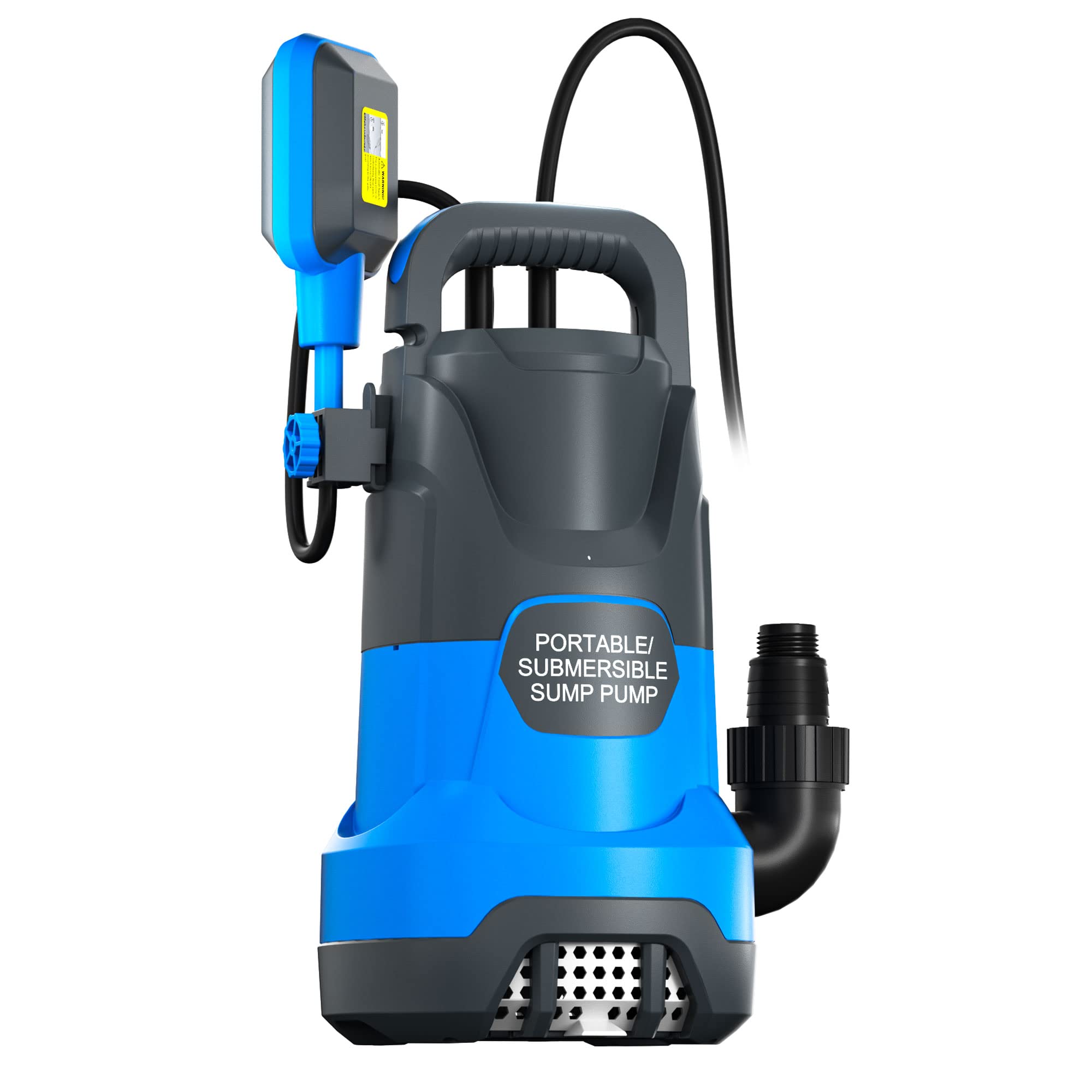 PANRANO 1HP Sump Pump Submersible Water Pump 4500GPH Portable Utility