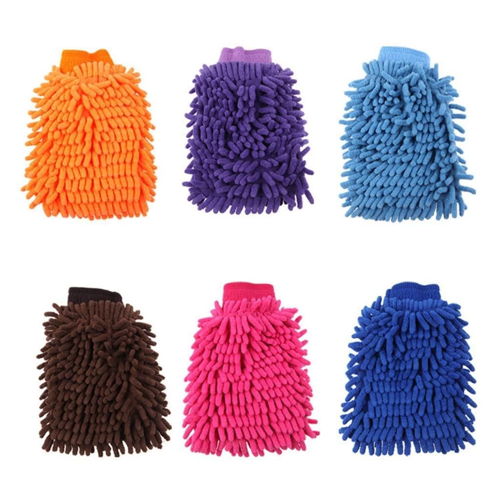Hattba Soft Chenille Microfiber Wash Mitts Car Duster Double Side Cleaning Cloth Wax Detail Accessories Rag Sponge