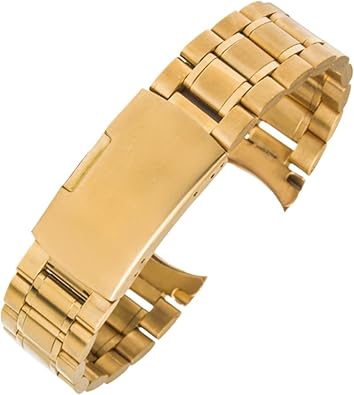 16mm 18mm 20mm 22mm 24mm Watchbands Curved End Solid Stainless Steel Watch Band Strap Replacement Wristband Bracelet Belt Women Men