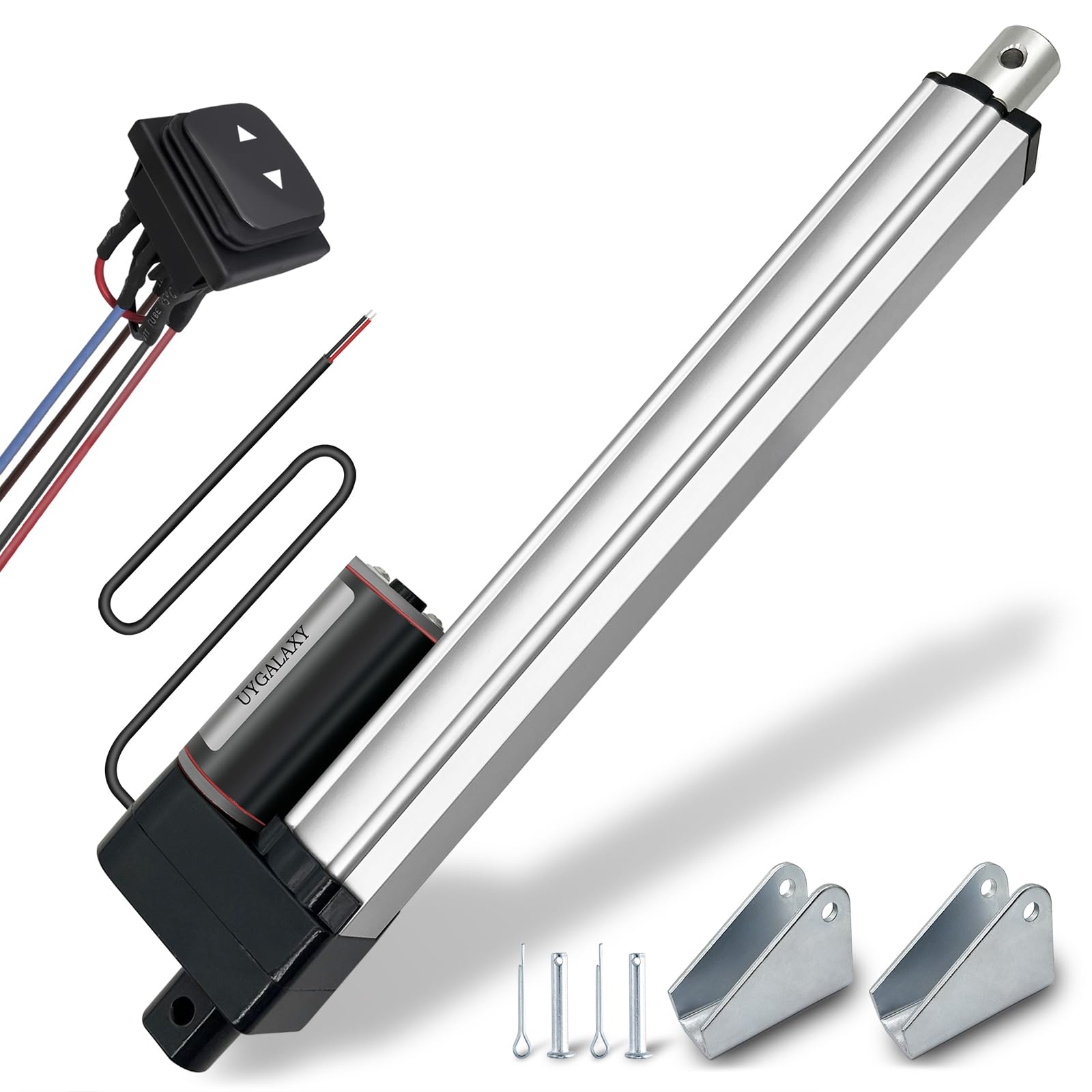 UYGALAXY Linear Actuator 4 Inch Stroke with Mounting Bracket, DC12V 900N(200lbs) IP65 Waterproof 12mm/s Quiet Low Noise Motor for DIY Chicken Coop Electric Recliner Lift Massage Bed Sofa (4") — Amazon image 12