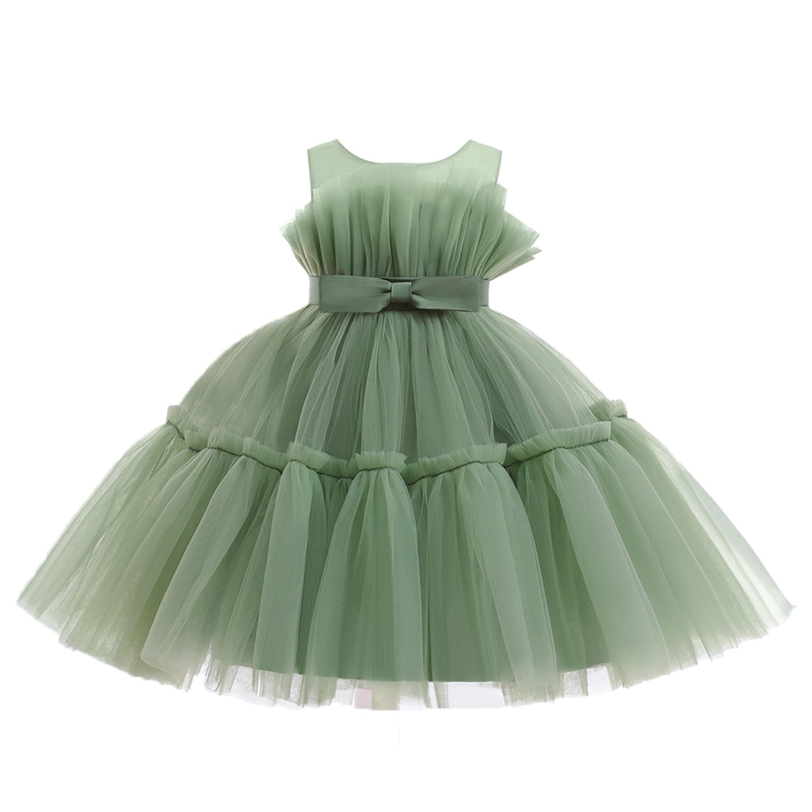Miipat Bambino Abitini Tulle Senza Maniche Bambina di Fiori Vestito per Feste Compleanno Matrimoni Bambine Ragazze Principessa Vestiti