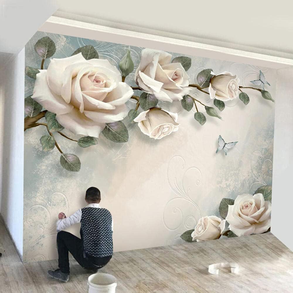 8dtv背景壁リビングルーム寝室シンプルモダンデコレーション壁紙3d花5dステレオ壁画ビデオ