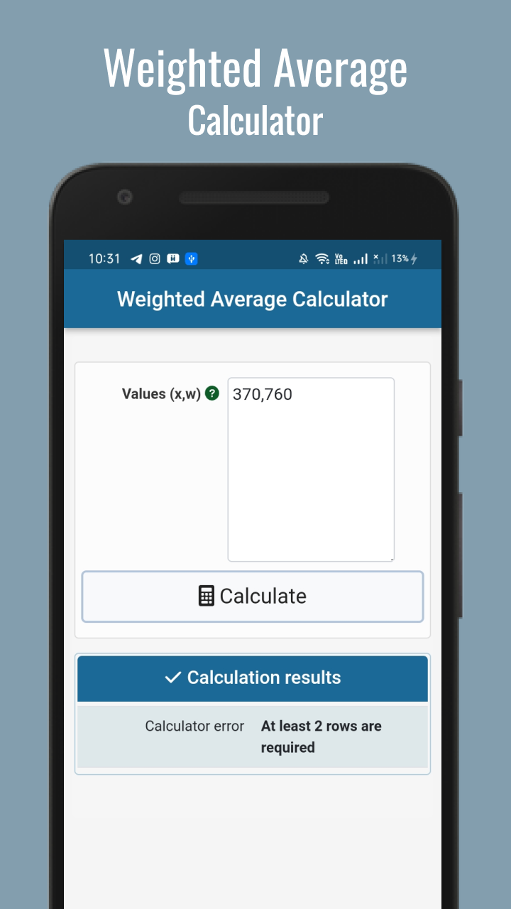 Weighted Average CalculatorAmazon.inAppstore for Android