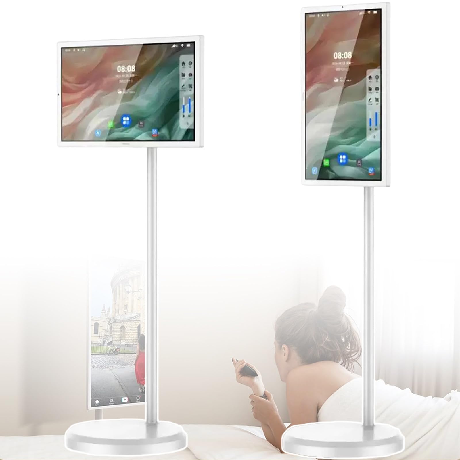 Monitor portatile 24/32 pollici 1080p touch screen, CPU ad alte prestazioni, rotazione completa, telecomando
