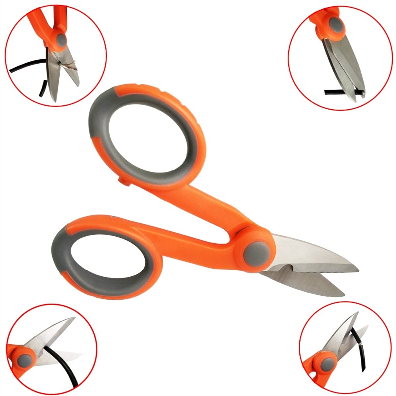 Herramienta cortadora de Fibra óptica 5pcs Cortador de Kevlar Herramientas/Corte Cable Fibra Tijeras Resistentes a los deslizamientos Acero Electricista