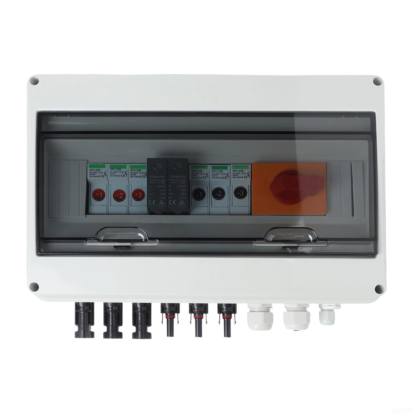 Solare PV Combiner Box 3 In 1 Out 1000V IP65 Impermeabile DC Fusibile MCB Isolamento Interruttore di Protezione da Sovraccarico Protezione da Sovraccarico Monitoraggio in tempo reale Pannello