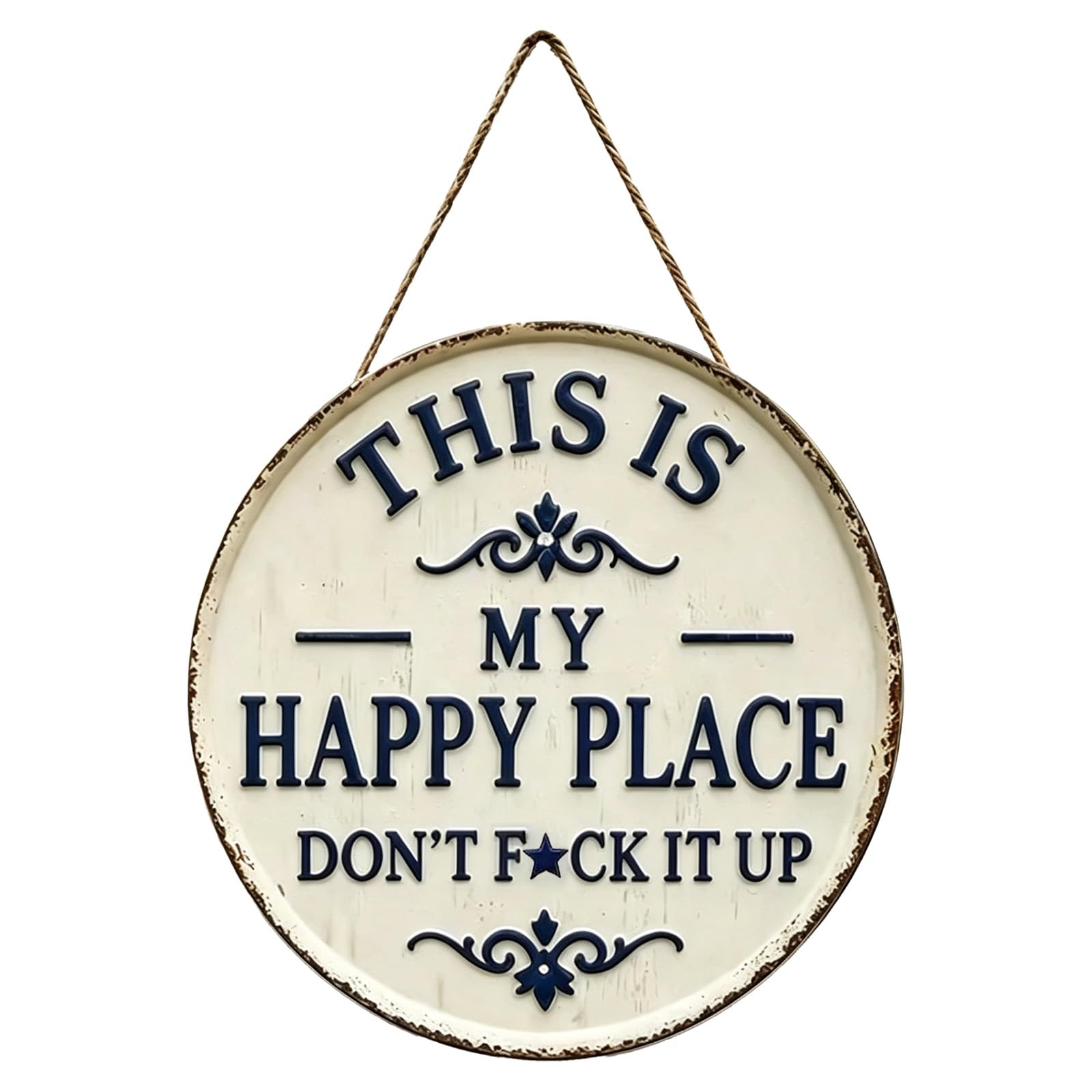 This Is My Happy Place Don't F It Up Garden Signs for Patio Wall Decor