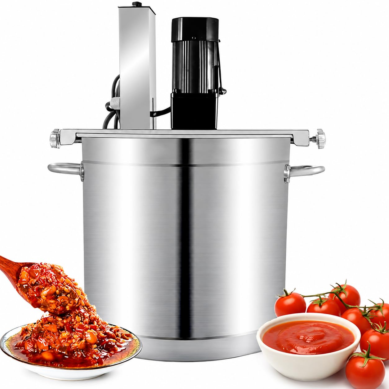 Máquina mezcladora de mermelada automática comercial con cuchillas raspadoras de doble capa para producción de salsas, dulces, relleno y pasta