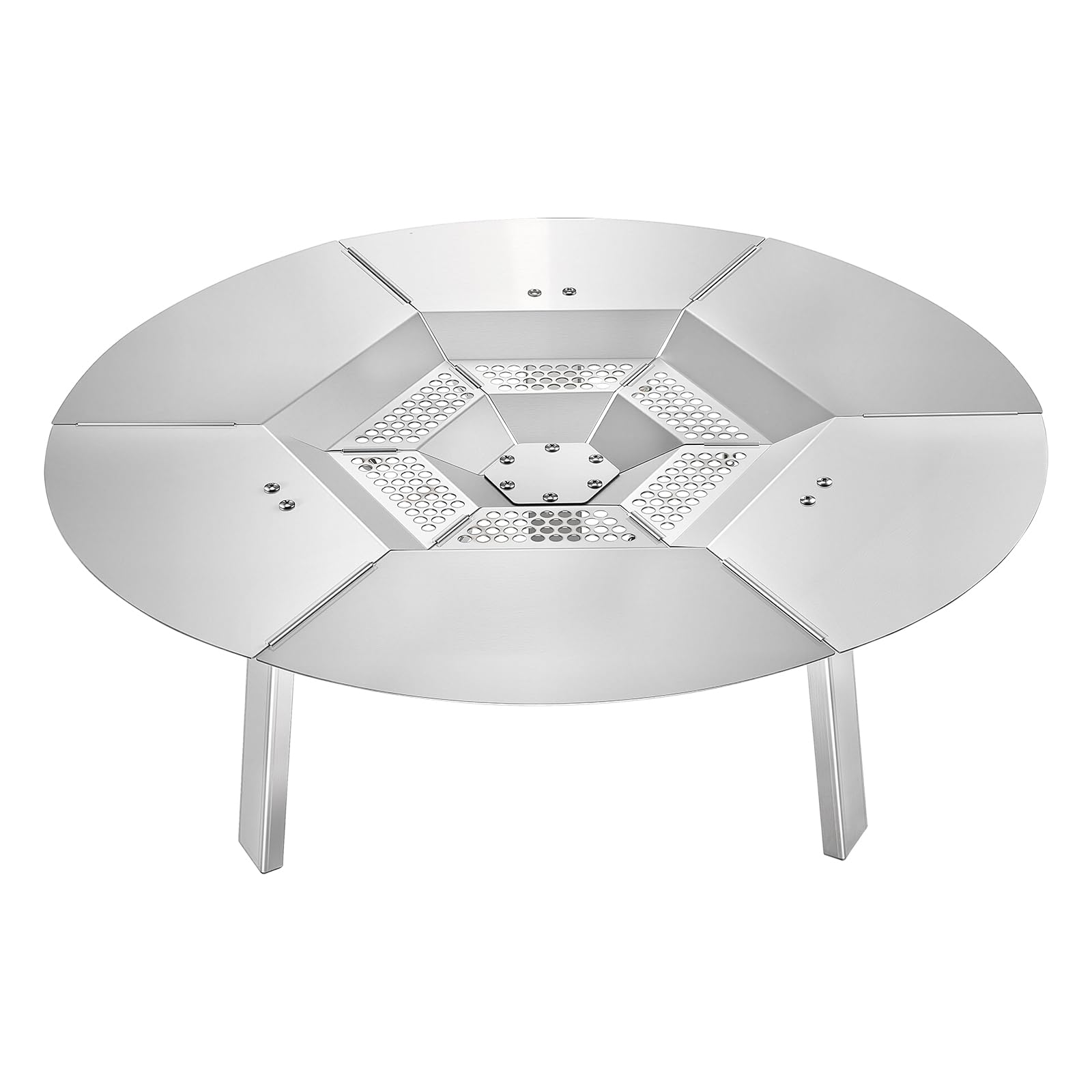 VEVOR Deflettore di Calore per Braciere da 635 mm Deflettore per Braciere da Falò in Acciaio Inox 304 per Stufa Solo Yukon, Forma di Rotonda, Copribruciatore Staccabile, Accessori da Campeggio