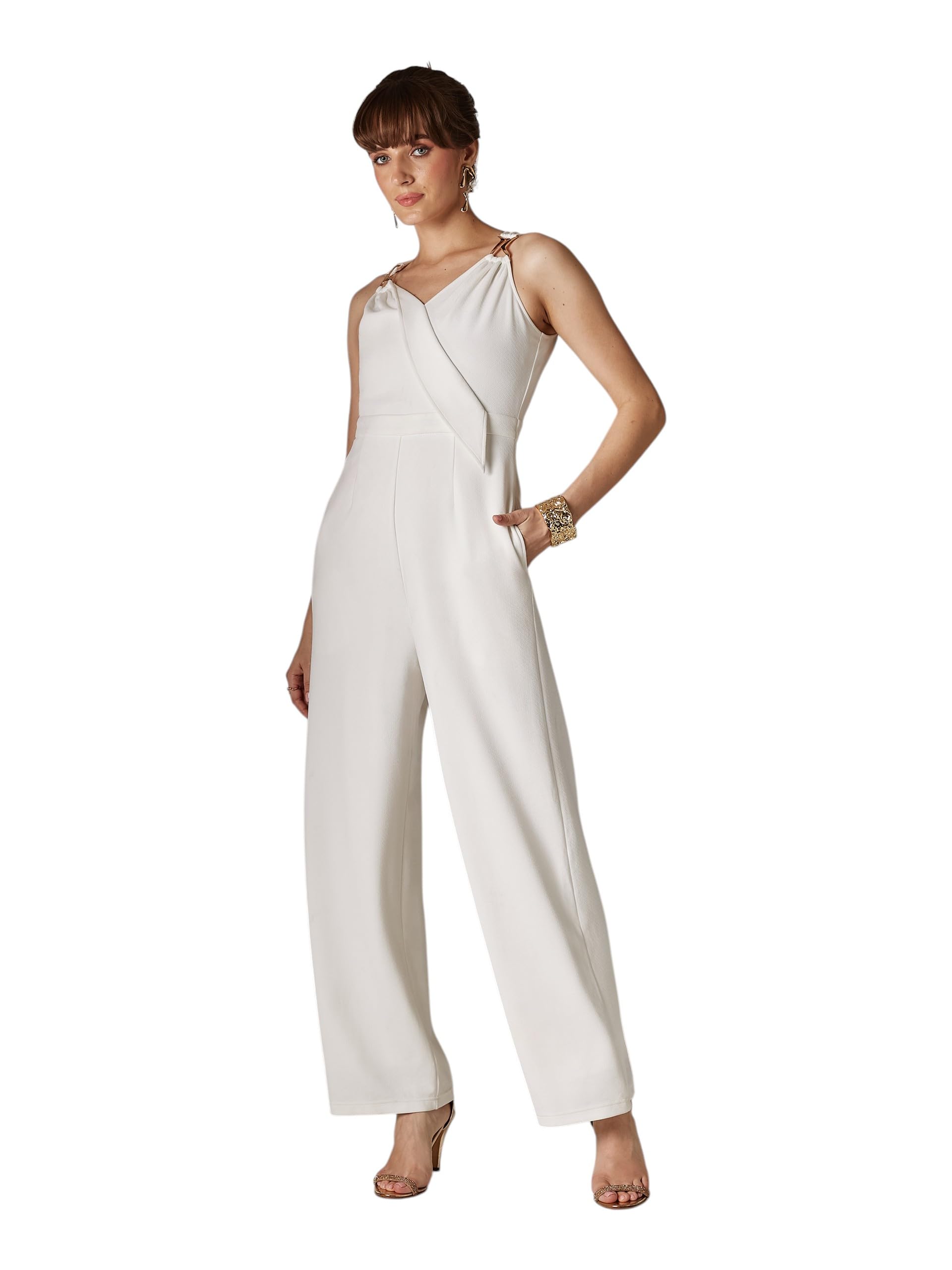 miss chase Women's V-Neck Sleeveless Wrap Regular-Length Polyester Jumpsuit-picture-39