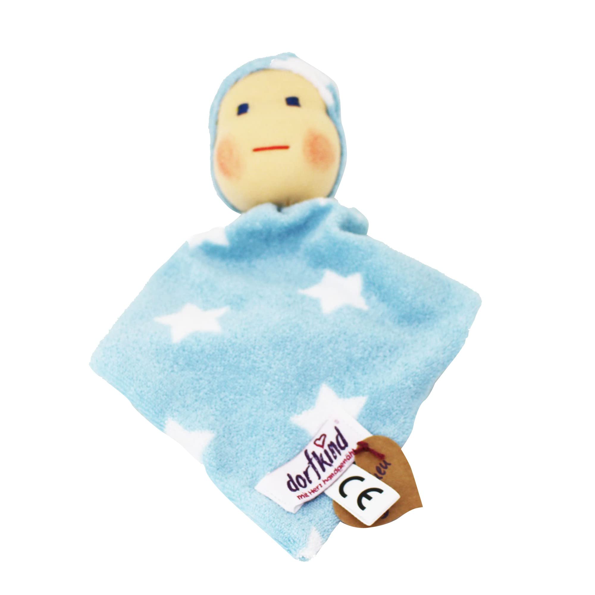 Baby Schmusetuch nach Waldorf Art, Knötchen hellblau, Für Kinder, Spielzeug aus Stoff, Gesche,Schlafwichtel, Dorfkind, Schmusetuch, Baby Puppe, Wichtel Nach Wal