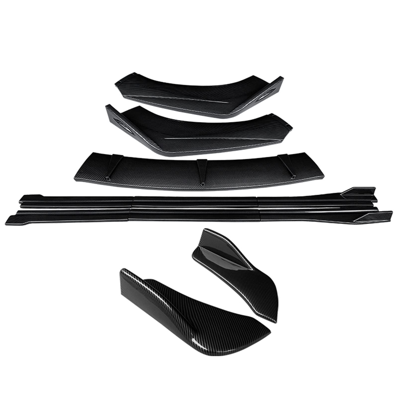 Car Front Spoilers Car Body Kit Spoiler For Volvo For V40 2013-2019 Side Skirts Extensions Rear Wrap Angle Shark Fins Bumper Lip Trim Spoiler (Beige : Carbon)