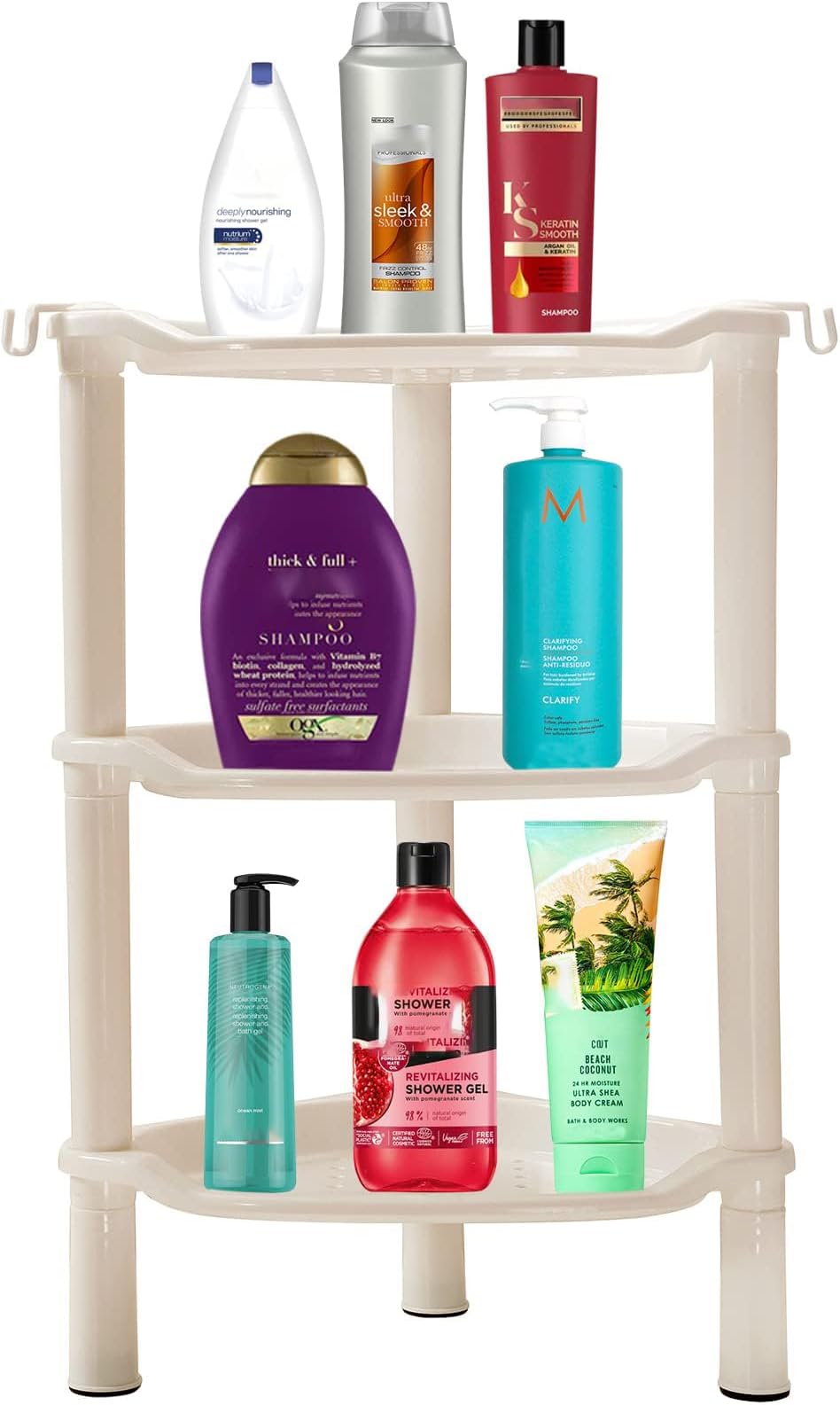 Amazon.com: 4 Tier Shower Caddies, Organizer Shelf Corner, Plastic ...